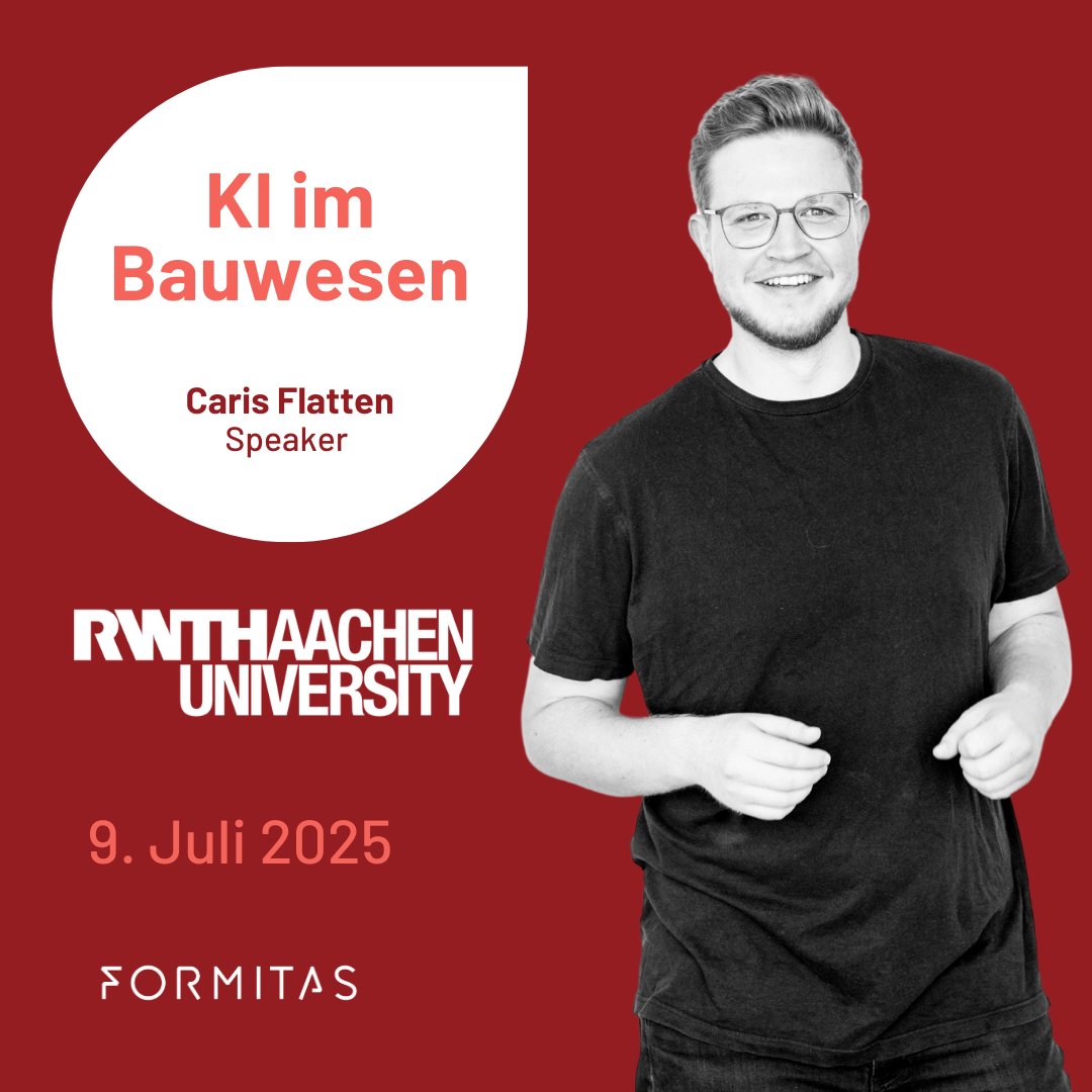 Unser Digital Engineer Caris Flatten hält eine spannende Vorlesung über "KI im Bauwesen" an der RWTH Aachen (ICoM)! 💡 Mehr Infos: icom.rwth-aachen.de/cms/~mefd/icom/
 #BIM #KI #RWTHAachen #DigitalesBauen #FormitasSpeaker