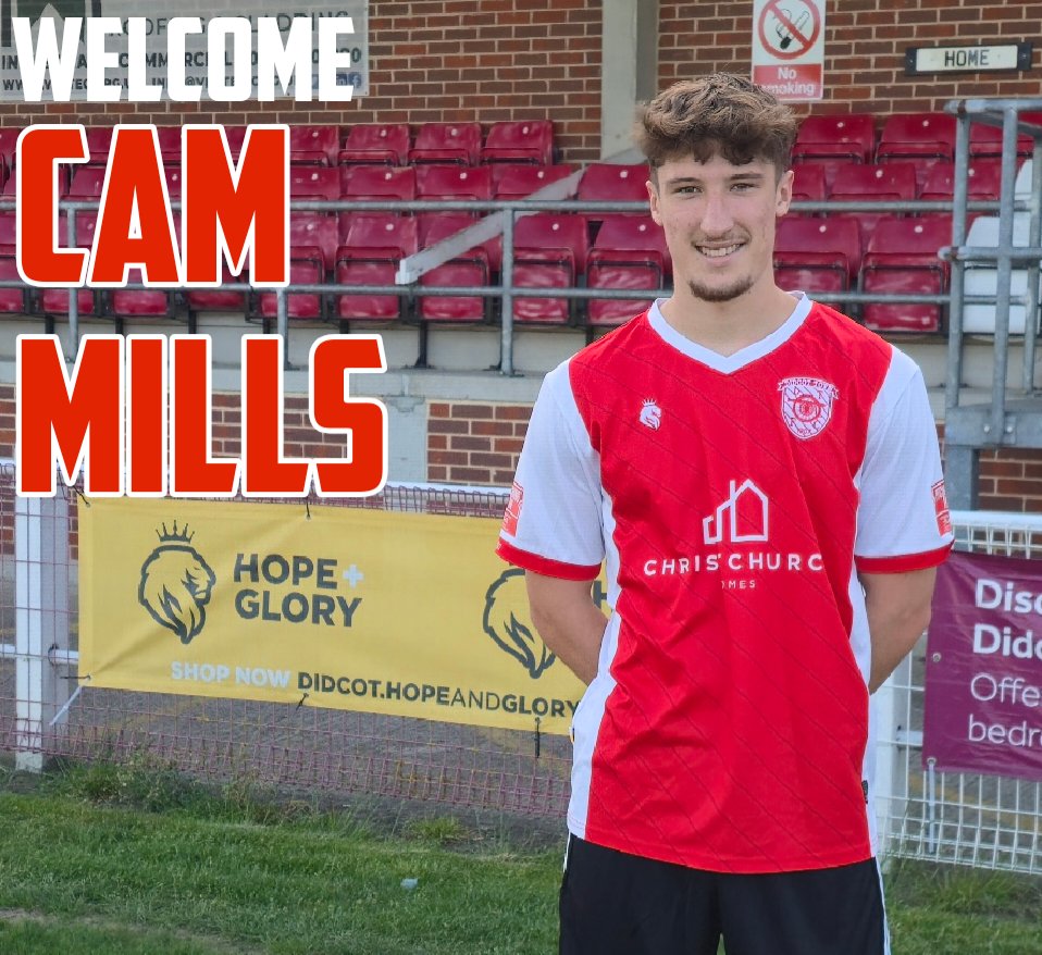 Didcot Town are pleased to announce the signing of Cam Mills. 

Cam has spent the past two seasons at Milton United, where he's scored 24 goals in 76 appearances.

The attacking midfielder has just completed his second year at Procision Oxford, having played his youth football