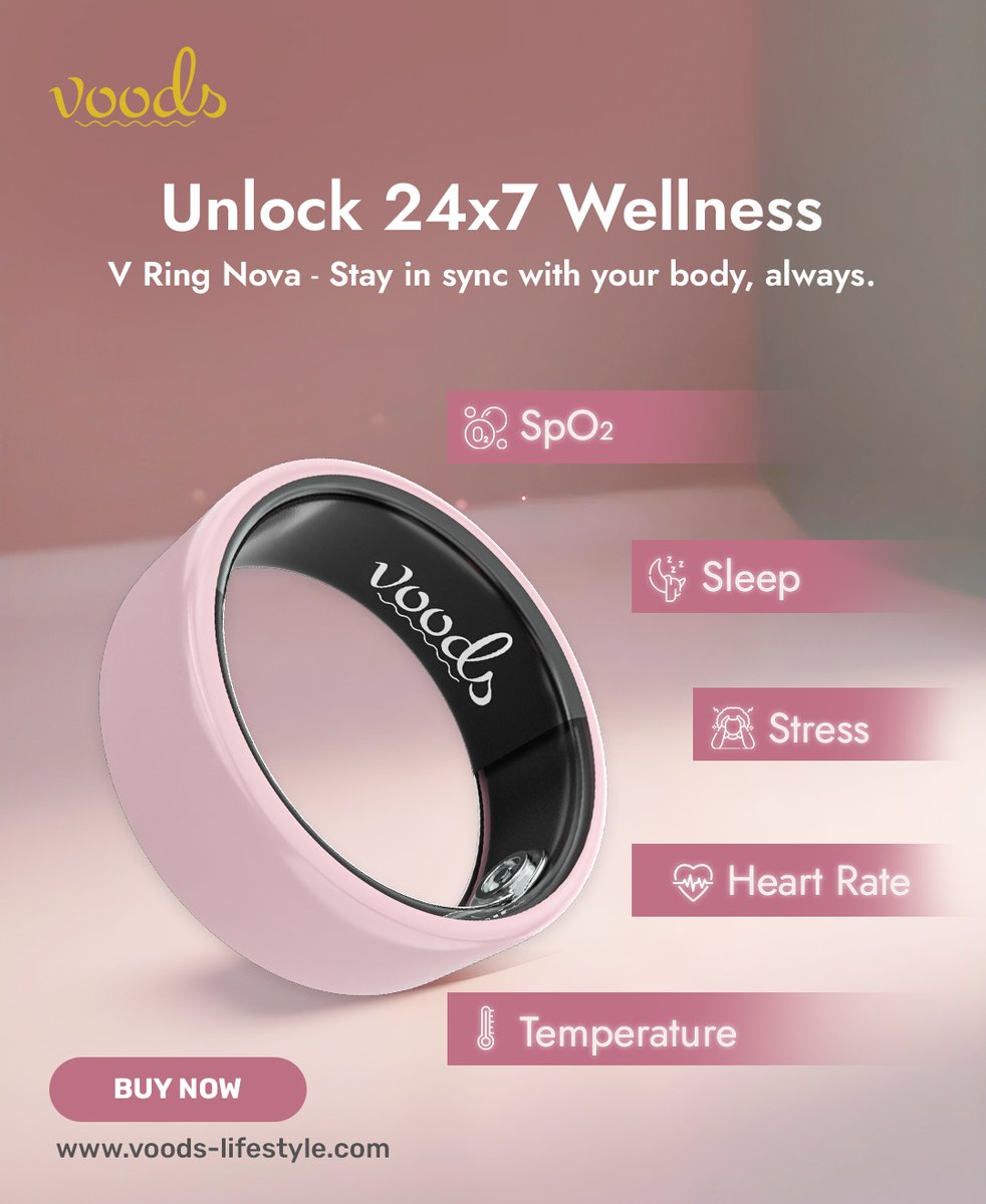 Voodslifestyle's tweet image. Unlock 24/7 wellness with V Ring Nova ✨
Track your sleep, heart rate, SpO₂, and more, all synced in real time to your phone.
Your health stats, always a tap away.

#SmartRing #VRingNova #TrackSmart
