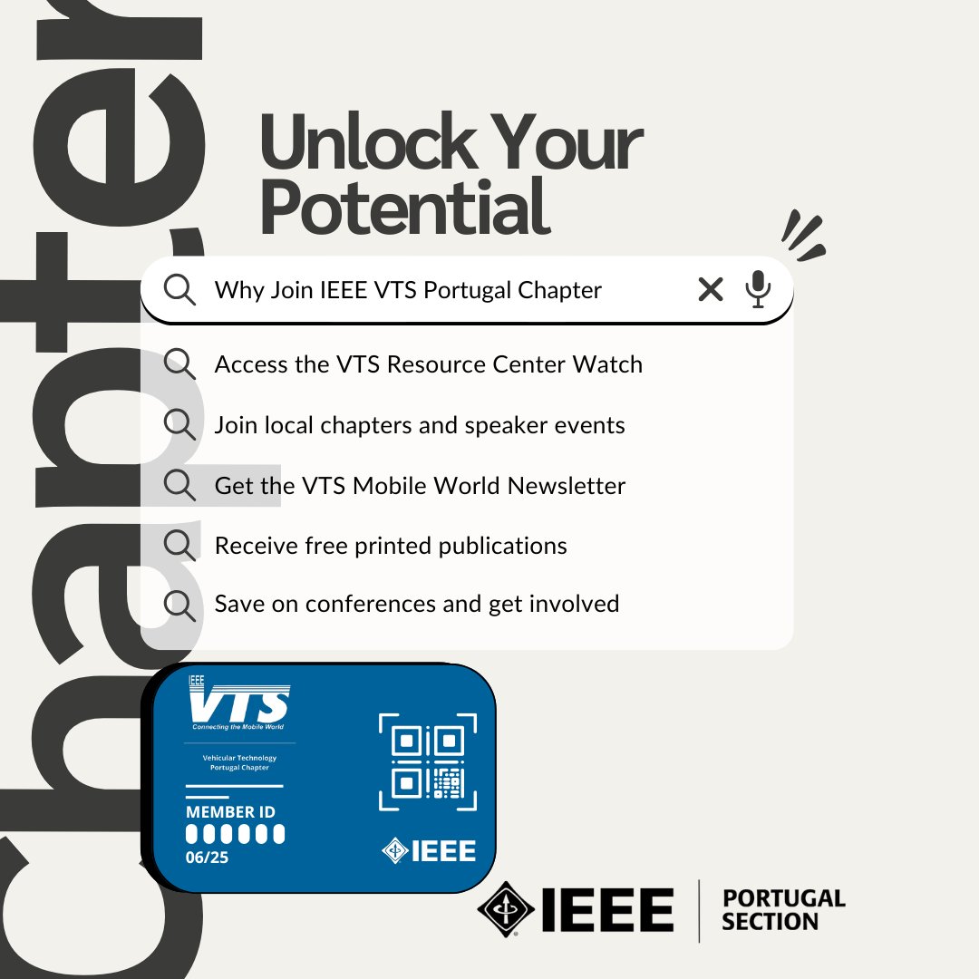 IEEEPortugal's tweet image. 🚗 Curious about the future of connected vehicles and 6G mobility?
See why being part of @ieeevts makes all the difference.
🔗 #IEEEVTS #IEEEPortugal #VehicularTechnology #MobilityInnovation