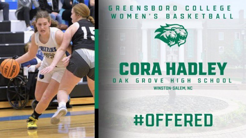 Cora Hadley (@corahadley26) on Twitter photo After a great vist with <a href="/CoachFernandez1/">Aaron Fernandez, M.Ed.</a> and his coaching staff I am grateful and blessed to have received an offer from <a href="/GreensboroWBB/">Greensboro College WBB</a>
<a href="/OGHSWomensBball/">Oak Grove Women’s Basketball</a> <a href="/WSSTEALERS/">WSSTEALERS</a> <a href="/Teach_The_Game/">TeachTheGameSports</a> #GoPride After a great vist with <a href="/CoachFernandez1/">Aaron Fernandez, M.Ed.</a> and his coaching staff I am grateful and blessed to have received an offer from <a href="/GreensboroWBB/">Greensboro College WBB</a>
<a href="/OGHSWomensBball/">Oak Grove Women’s Basketball</a> <a href="/WSSTEALERS/">WSSTEALERS</a> <a href="/Teach_The_Game/">TeachTheGameSports</a> #GoPride