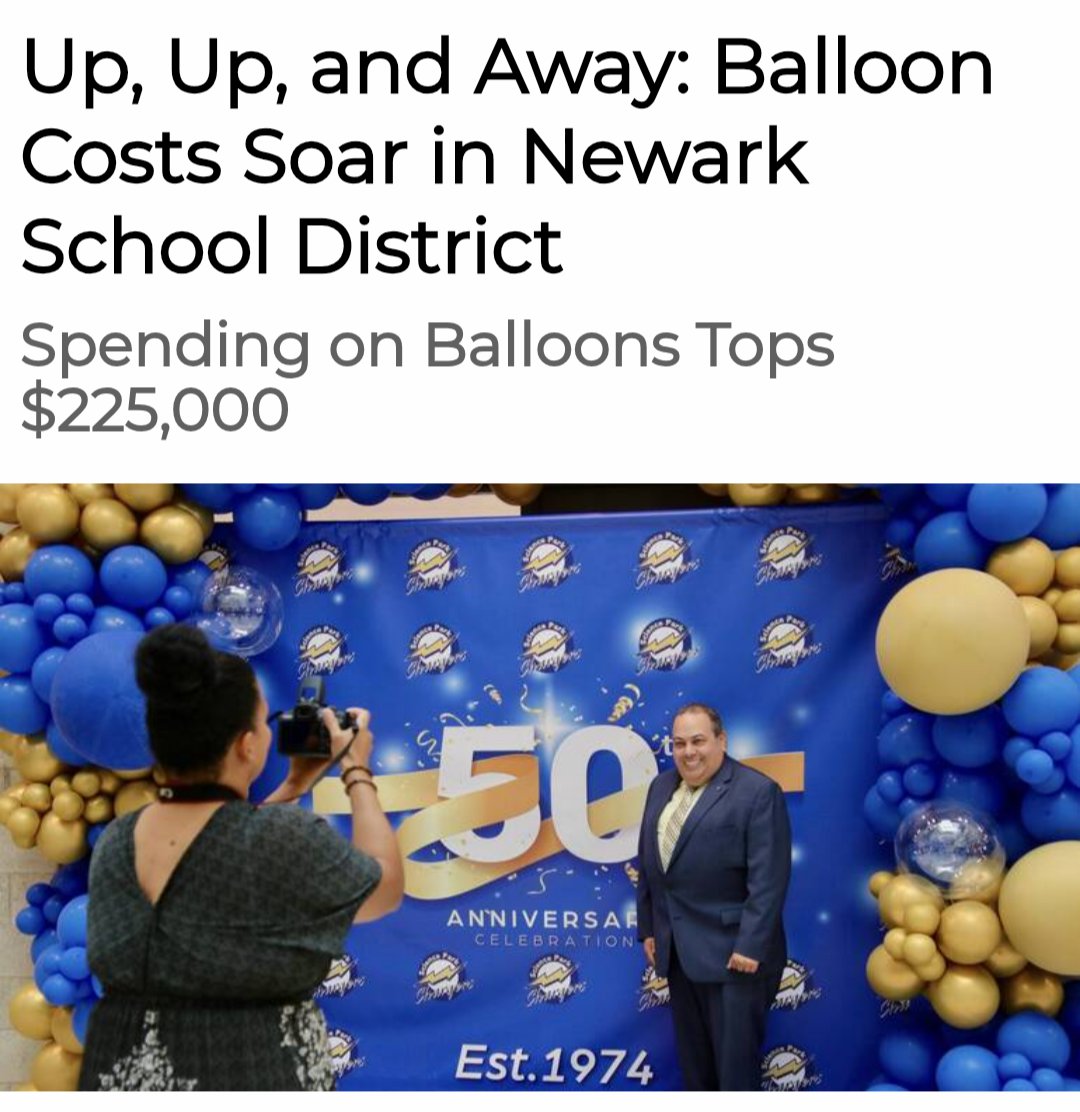 Red areas of NJ that had their funding cut, listen to this ⏬

Newark NJ Balloon 🎈 spending at the district has been expanding since Roger Leon became superintendent in 2018. Since then, the district has written checks worth over $225,000!!

This is nuts!