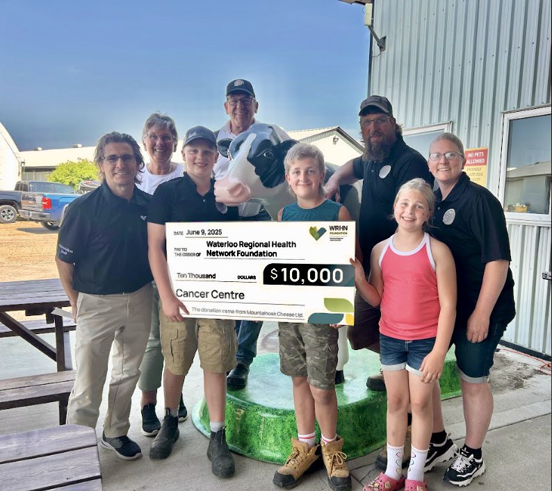 Big Cheese Days were a huge success!
We had over 900 people go through our plant and barn on the Saturdays in May.
We had donations for over $7,000 from our amazing customers for our local WRHN cancer center. We were able to make a total donation of $10,000 to this worthy cause.