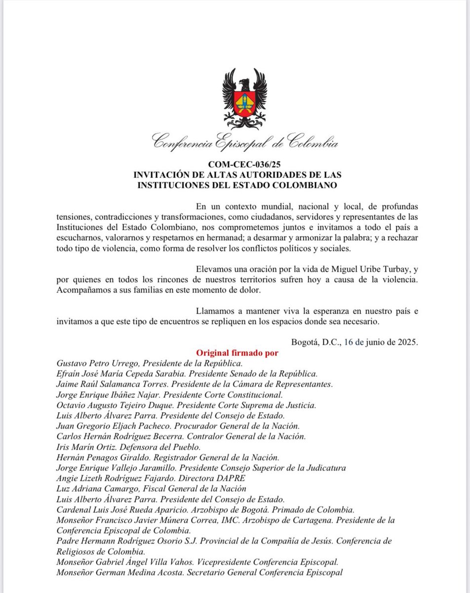 Todos los colombianos esperamos que este acuerdo no se quede solo en palabras.