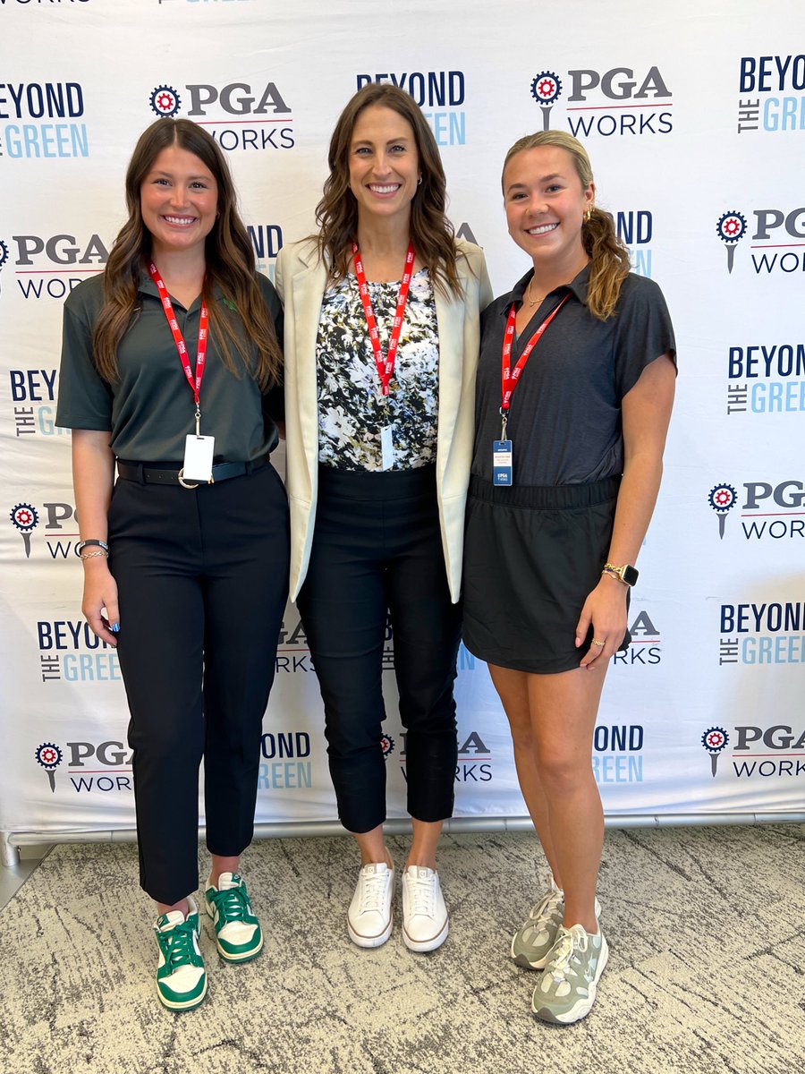 Not surprised to see these two go-getters at <a href="/PGAWORKS/">PGA WORKS</a> Beyond the Green event today - <a href="/meghanmichele11/">Meghan Schwertner</a> and <a href="/devynflannery/">dev</a> always seeking opportunities to learn, grow, and build connections across the sports industry! #GMG 🦅💚