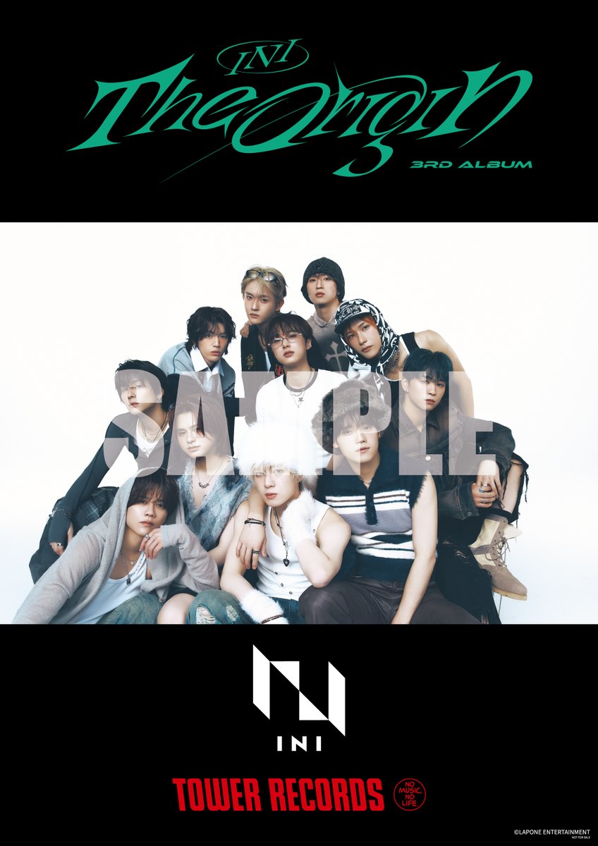 INI 直筆サイン ポスター INI × TOWER RECORDS】 3RD ALBUM『THE ORIGIN』 発売を記念して