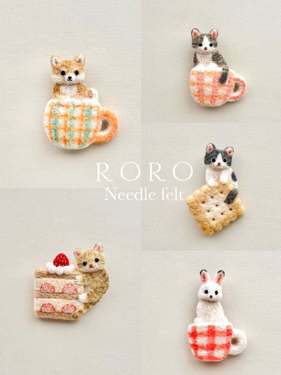 rorostore1121's tweet photo. @Lupopo_cafe さんの企画展に参加させていただきます☺️
羊毛フェルトで動物や食べ物をモチーフとした
"食べたくなるほど 愛らしい"をコンセプトに作品を制作しています。
一針、一針 丹精を込めた作品達は正直お手頃な価格ではありませんがROROの作品に興味を持って下されば幸いです🙌 https://t.co/HSNEG4WAjv