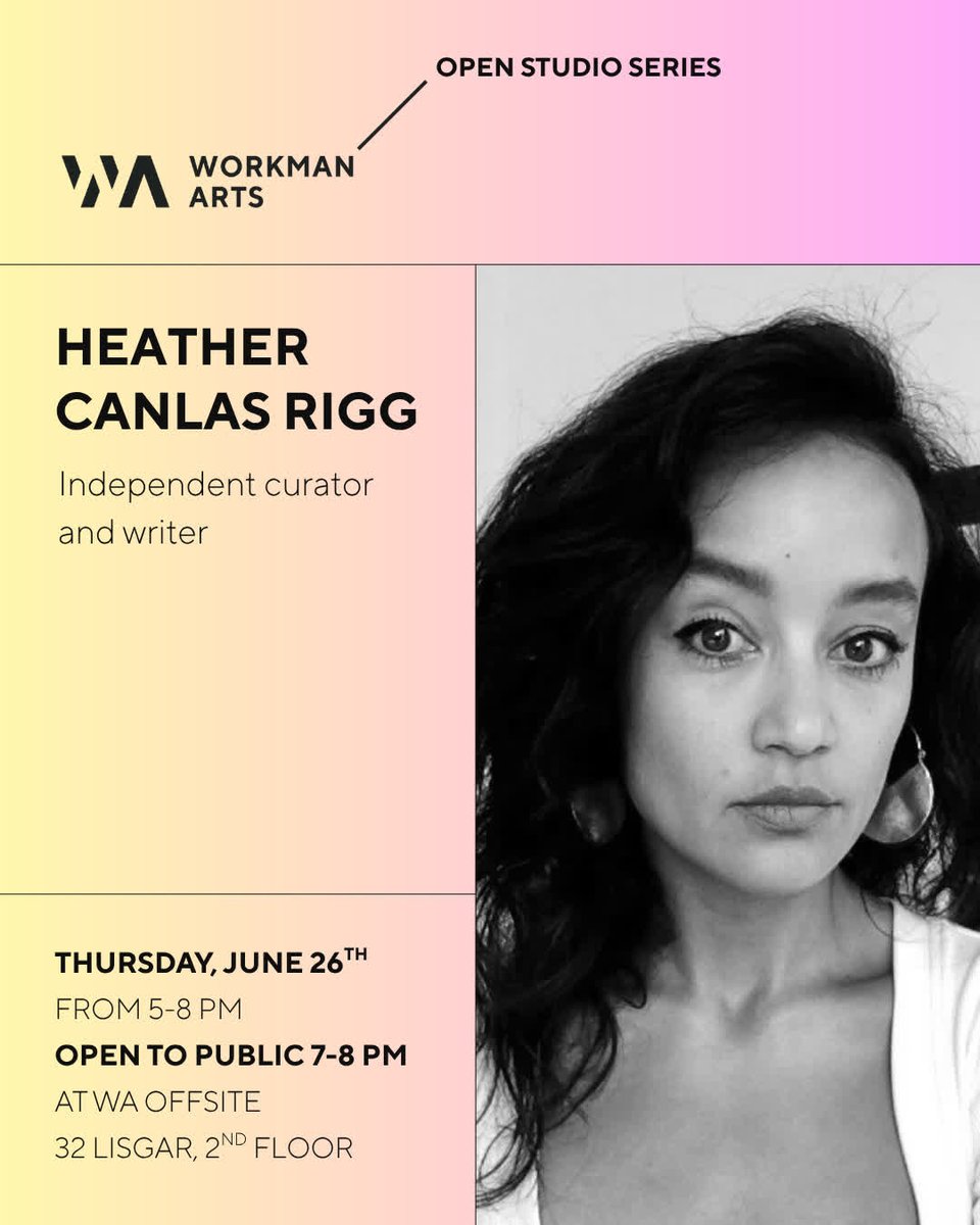 Joining us for our next Open Studio is Heather Canlas Rigg 🌱🌿

📅 Thursday, June 26th, 2025
📌 In-Person at WA OFFSITE | 32 Lisgar St, 2nd Floor, Toronto
🕕 5-8 PM (open to the public 7-8PM)

#WorkmanArts #WAOpenStudioSeries #GuestCurator