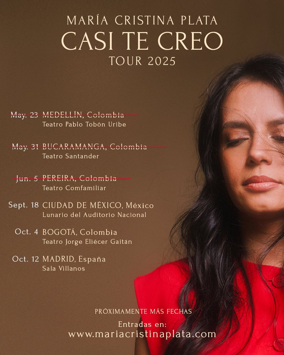Aún procesando lo que han sido las primeras fechas del tour y emocionada porque nuestra siguiente parada será en la CDMX!!! Gracias a todas las personas que ya tienen sus entradas! La ruta seguirá luego por Bogotá y Madrid. Los veré pronto !