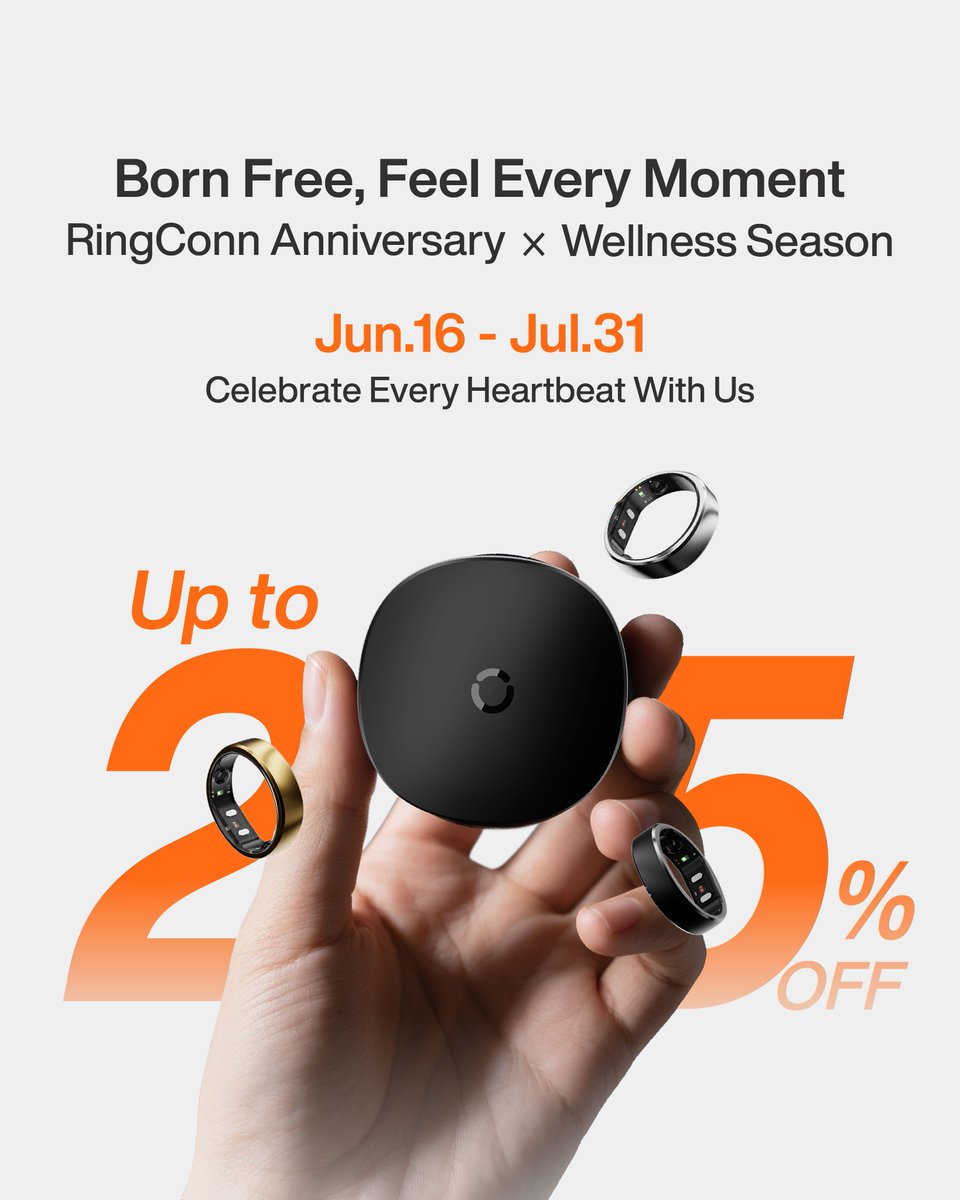 ✨ Born Free. Feel Every Moment.
Your freedom, your rhythm — effortlessly tracked on your finger.
Subscribe on ringconn.com to unlock your exclusive discount now.
.
#RingConn #RingConnSmartRing #sale #summersale #wellness