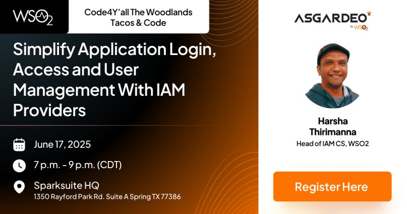 Asgardeo (@asgardeo) on Twitter photo It’s happening today! Join us at the next Code4Y’all The Woodlands Tacos & Code for a deep dive into modern login and authentication flows with <a href="/harshathirimann/">harsha thirimanna</a>
From the basics to advanced techniques like SSO, MFA, and social login, this session is packed with practical tips, a It’s happening today! Join us at the next Code4Y’all The Woodlands Tacos & Code for a deep dive into modern login and authentication flows with <a href="/harshathirimann/">harsha thirimanna</a>
From the basics to advanced techniques like SSO, MFA, and social login, this session is packed with practical tips, a