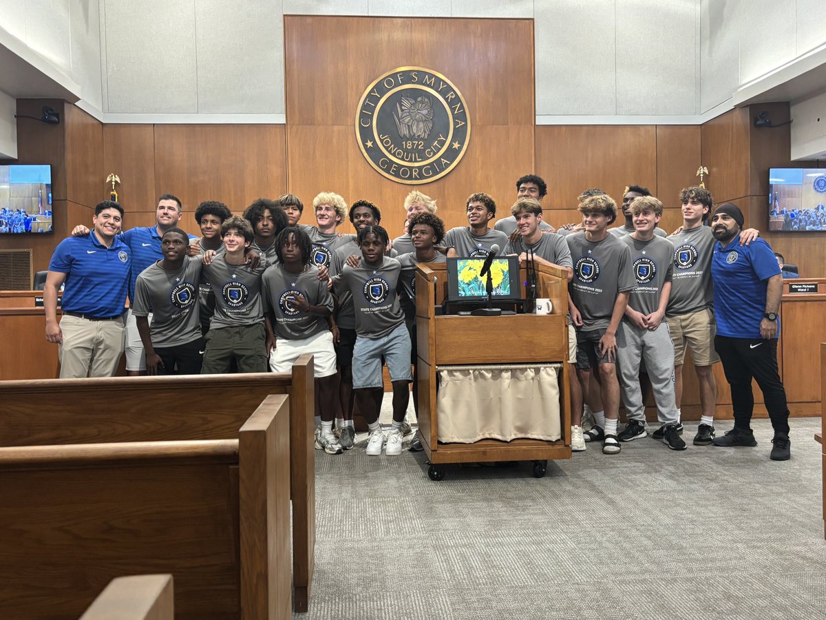 Congratulations to the Campbell HS Boys Soccer Team! Tonight they were recognized by the City of Smyrna for their State Championship win!