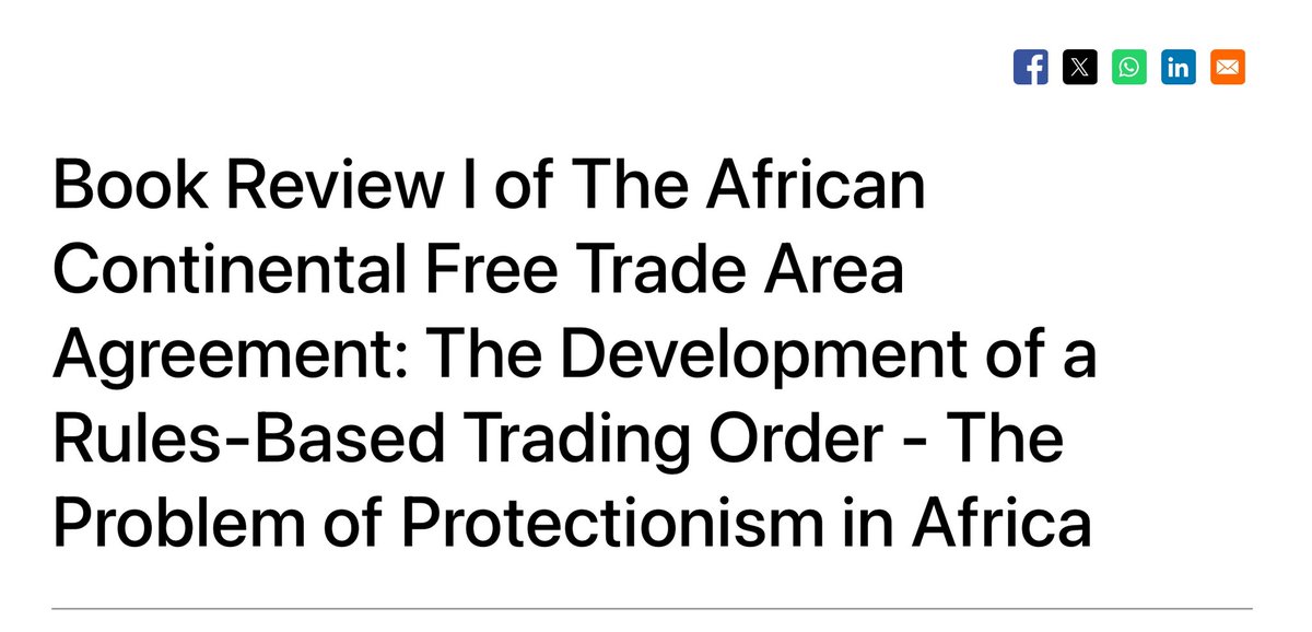 📚Book Review Symposium: 

Book Review I of The African Continental Free Trade Area Agreement: The Development of a Rules-Based Trading Order by Kofi Oteng Kuffour

The Problem of Protectionism in Africa 

“Protectionism poses both challenges and opportunities for Africa. While