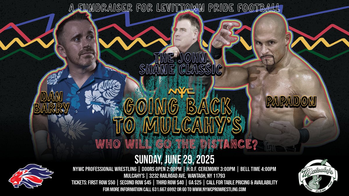 A Hall of Fame night worthy match! <a href="/thedanbarry/">Dan Barry</a> will have his first match as an NYWC Hall of Famer again <a href="/greekgodpapadon/">papadon</a> in "The John Shane Classic" where John will be at ringside for the first time as an NYWC Hall of Famer!

Tickets for June 29th:
ticketweb.com/event/nywcs-wr…