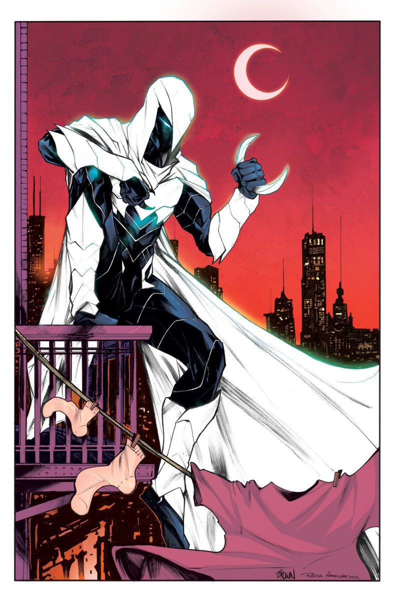 ArtOfTimBrown's tweet image. Did a couple of takes on this #MoonKnight to play with the way colour changes how a scene feels.
Drawn by: @Reesehannart
Colour by: Timothy C. Brown
#Marvel #ComicsColorist #TheMoonHAUNTSYou