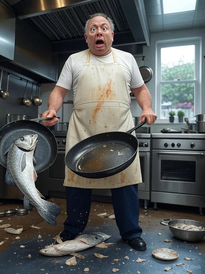 Vine a comer a un lugar y el mozo se acercó a pedir que por favor cambie el plato que me había recomendado, porque el último abadejo que tenían se le acaba de caer al piso al cocinero 😱😱