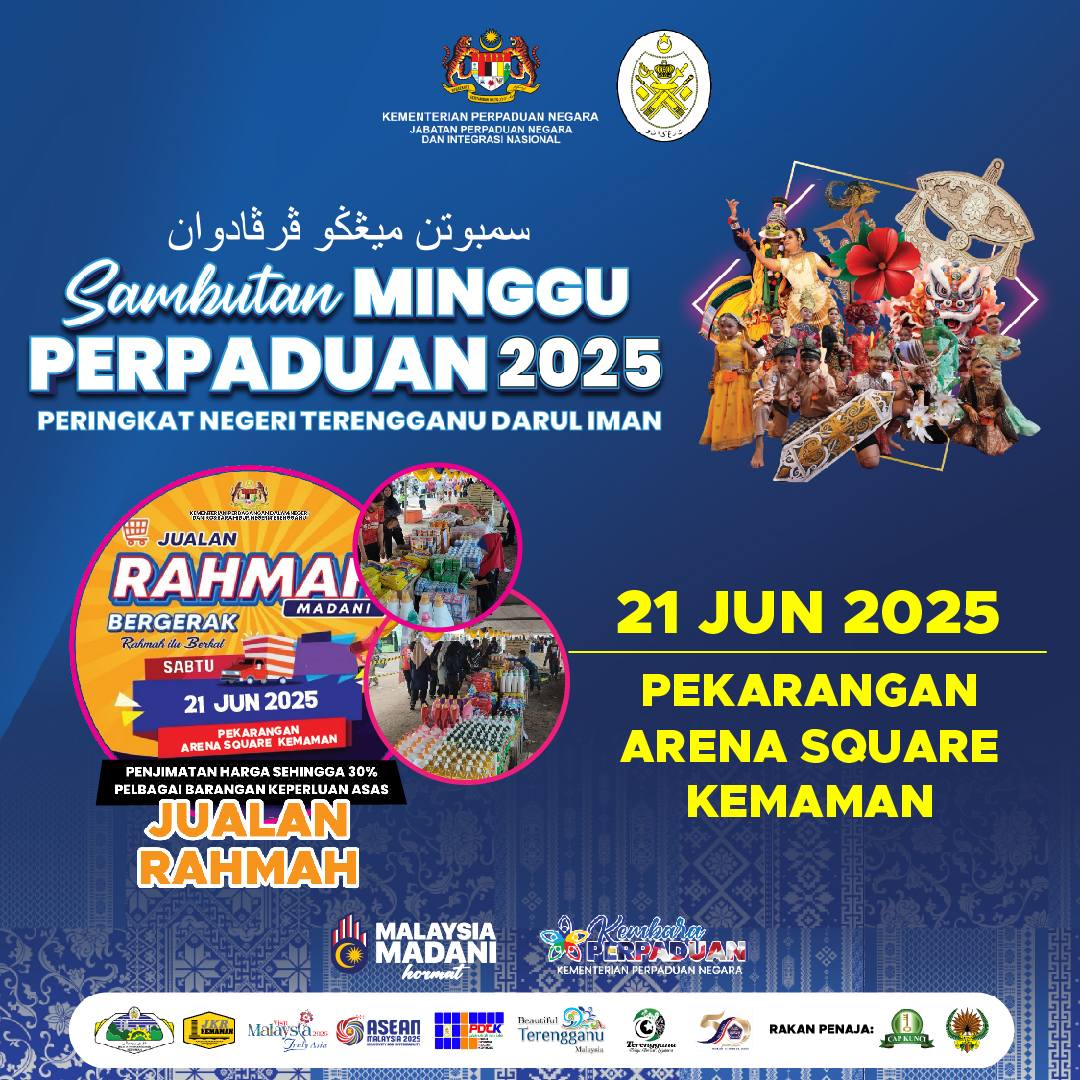 🇲🇾✨ 𝐒𝐀𝐌𝐁𝐔𝐓𝐀𝐍 𝐌𝐈𝐍𝐆𝐆𝐔 𝐏𝐄𝐑𝐏𝐀𝐃𝐔𝐀𝐍 𝐏𝐄𝐑𝐈𝐍𝐆𝐊𝐀𝐓 𝐍𝐄𝐆𝐄𝐑𝐈 𝐓𝐄𝐑𝐄𝐍𝐆𝐆𝐀𝐍𝐔 𝟐𝟎𝟐𝟓

Acara tahunan anjuran Kementerian Perpaduan Negara, kembali lagi tahun ini dengan pelbagai pengisian menarik. 

#VisitMalaysia2026
#TradisiDiWarisi