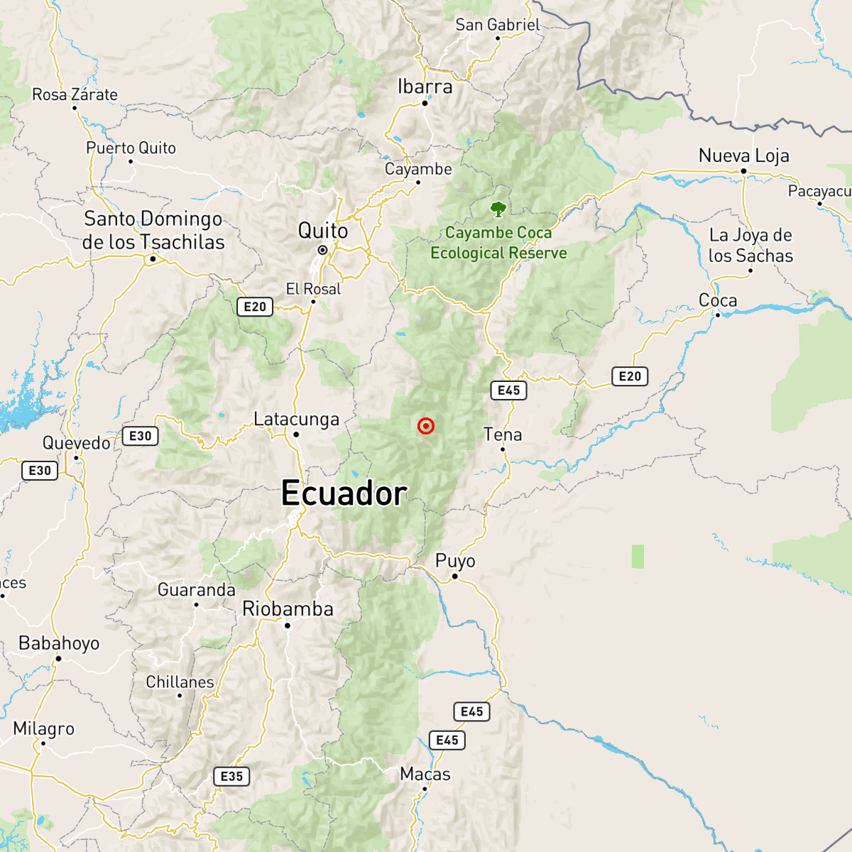 [PRELIMINAR]
Evento: igepn2025ltin
Ocurrido: 2025-06-16 21:46:26
Mag.: 5.1M
Prof.: 5.0 km
Lat.: 0.901° S
Long.: 78.113° W
Localizado: a 34.99 km de Tena, Napo
Sintió este sismo? Repórtelo: servicios.igepn.edu.ec/url/NTQ2NQ==