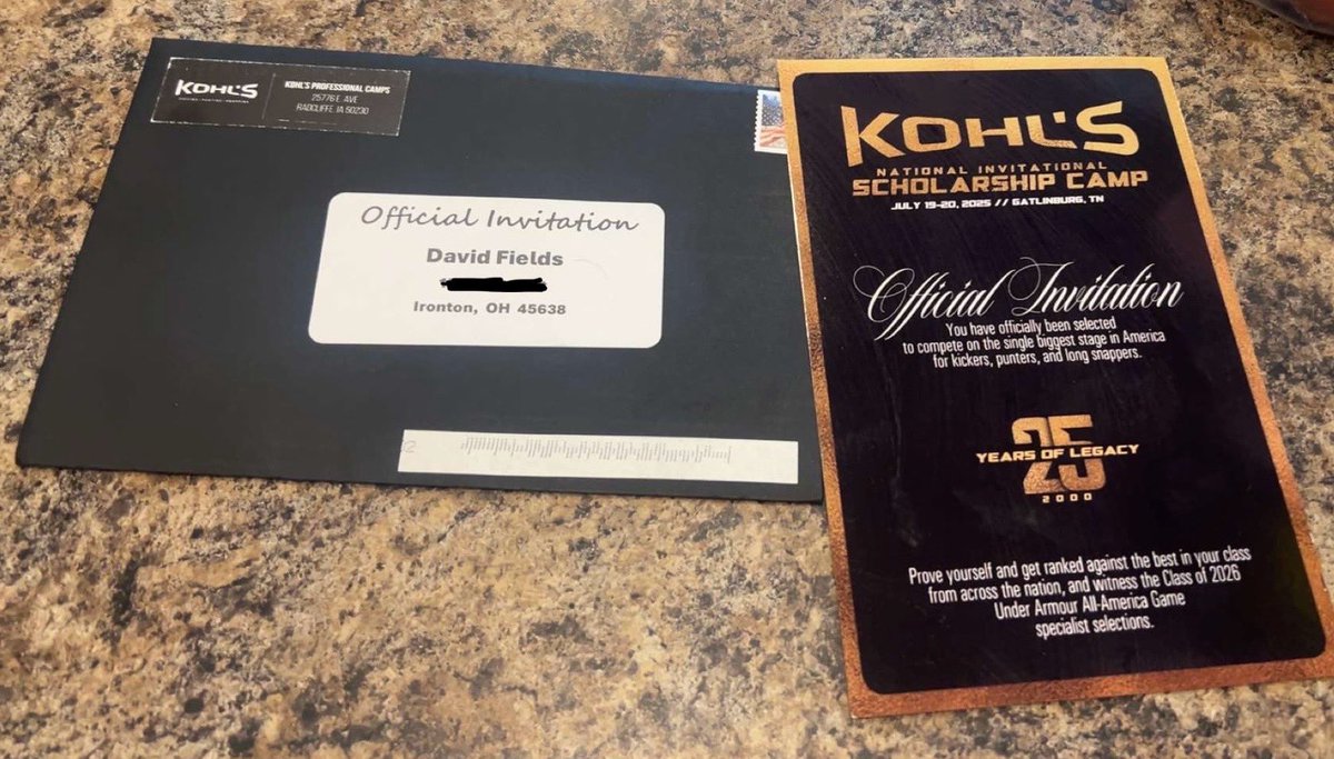 Thank you <a href="/KohlsKicking/">Kohl's Kicking Camps</a> for the National Invitation