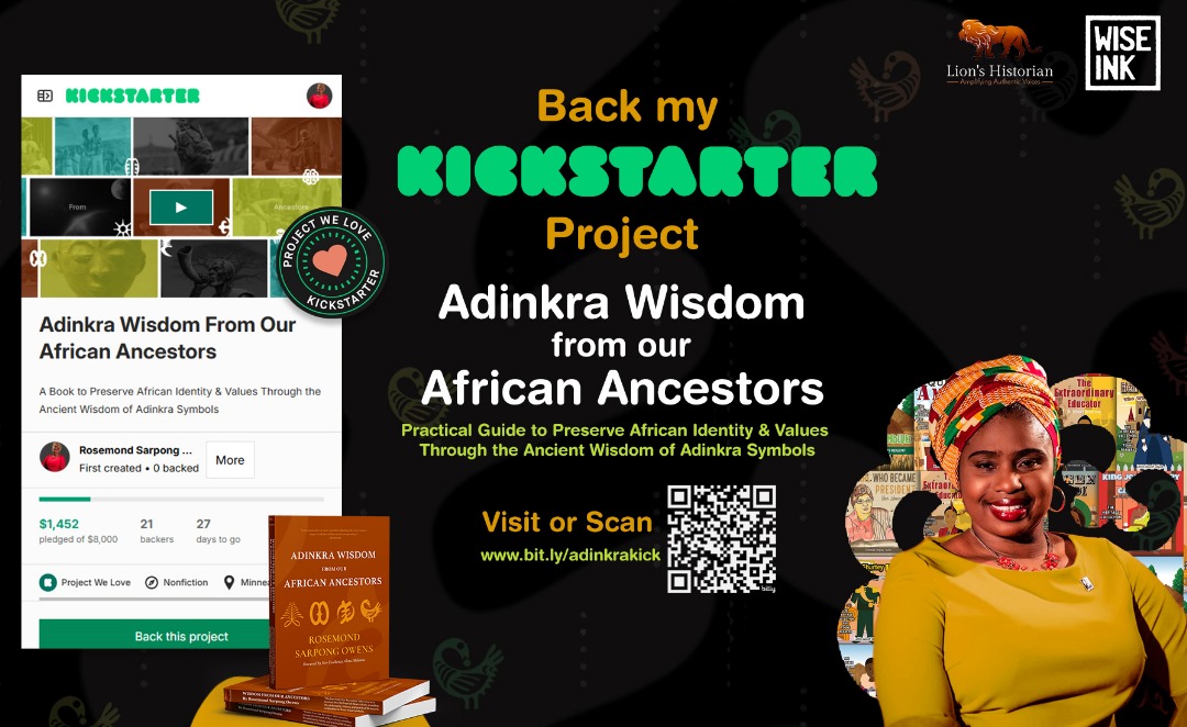 43% funded. 18 days to go!
Adinkra Wisdom is a deep dive into 40 Akan symbols,culture, identity, &amp; legacy in one book.
Let’s get it into schools, homes &amp; libraries.
🔗 kck.st/4mP07gn
#Adinkra #AfricanHistory #Kickstarter #AfrocentricEducation #BlackAuthors #Diaspora