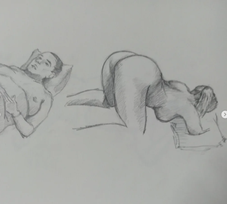 PosarteFH's tweet photo. De sesión de dibujo con modelos, dibujantes también se probaron posando https://t.co/iq8bVfHynJ