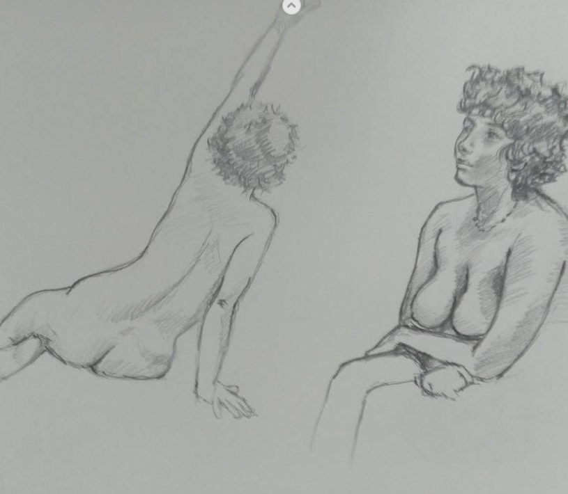 PosarteFH's tweet photo. De sesión de dibujo con modelos, dibujantes también se probaron posando https://t.co/iq8bVfHynJ