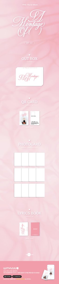 [#VIVIZ] 📢 

VIVIZ The 1st Album 'A Montage of ( )' 예약 판매 안내 (VIVID ver. / DAYZ ver. / LOVE ver. / QR ver.) 

📍 예약 판매 기간: 2025. 6. 17. 2PM (KST) ~ 

🔗 cafe.daum.net/VIVIZ/Xw4f/172 

#비비지 
#EUNHA #은하 
#SINB #신비 
#UMJI #엄지 
#A_Montage_of_() 
#BPM #BigPlanetMade
