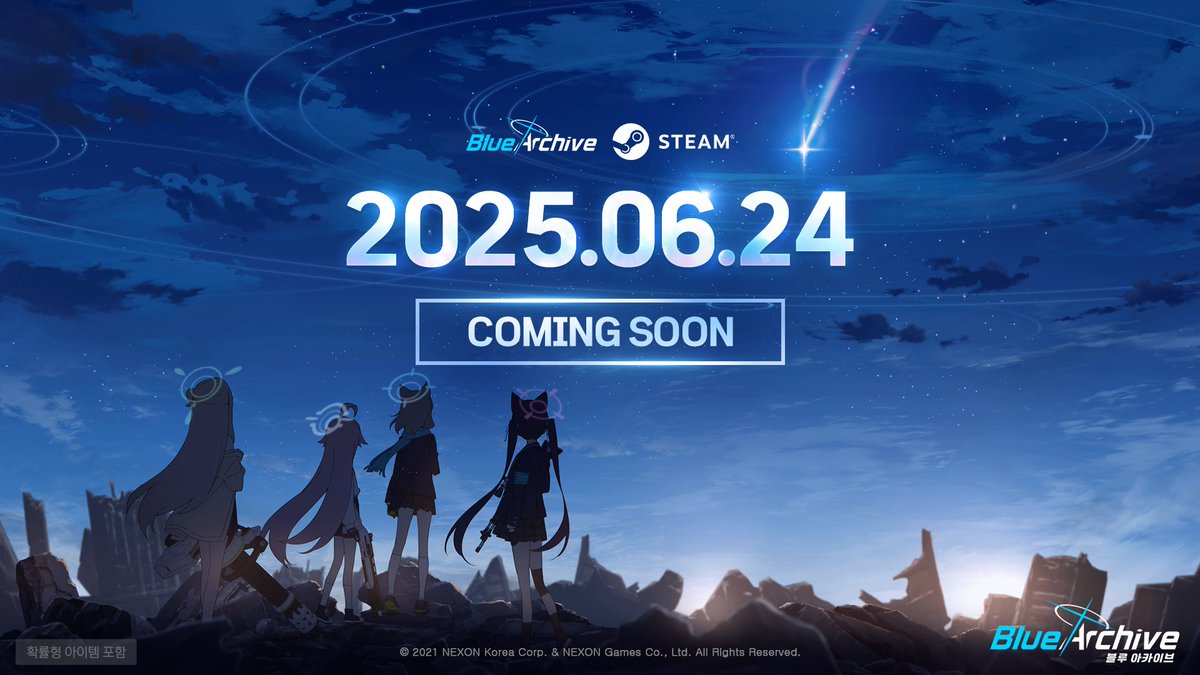 선생님, 블루 아카이브의 STEAM 출시일을 안내해 드립니다! ✨

찜 목록에 블루 아카이브를 추가하시면 관련된 소식을 빠르게 받아보실 수 있으니, 아직 찜하기를 하지 않은 선생님께서는 꼭! 찜하기를 해 주세요~

➡️ 자세히 보기: forum.nexon.com/bluearchive/bo…

#블루아카이브 #블루아카이브스팀