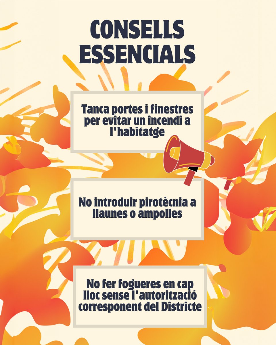 🎇 Fem la revetlla de Sant Joan segura
L’ADF Puigmadrona Olorda, amb el suport dels Ajuntaments del Papiol i de Molins de Rei, fa una crida a la responsabilitat i a la prevenció durant la revetlla.
🎆 Fem una revetlla segura i respectuosa amb les persones, els animals i l’entorn.