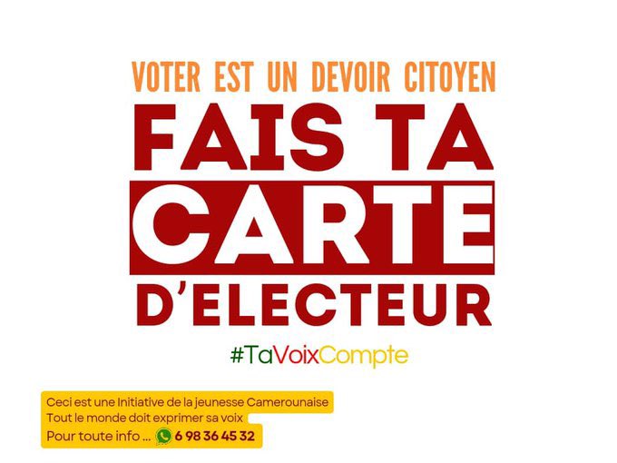 MAURICE KAMTO FOR PRESIDENT 🇨🇲 (@lecatalan237) on Twitter photo <a href="/KamtoOfficiel/">Maurice Kamto</a> 🇨🇲 GET YOUR VOTER’S CARD
🇨🇲 GET YOUR VOTER’S CARD
🇨🇲 GET YOUR VOTER’S CARD
🇨🇲 GET YOUR VOTER’S CARD
🇨🇲 GET YOUR VOTER’S CARD
🇨🇲 GET YOUR VOTER’S CARD
🇨🇲 GET YOUR VOTER’S CARD
🇨🇲 GET YOUR VOTER’S CARD
🇨🇲 GET YOUR VOTER’S CARD 🗳️
#Cameroon #Cameroun #Kamto2025 #Etoudi2025 <a href="/KamtoOfficiel/">Maurice Kamto</a> 🇨🇲 GET YOUR VOTER’S CARD
🇨🇲 GET YOUR VOTER’S CARD
🇨🇲 GET YOUR VOTER’S CARD
🇨🇲 GET YOUR VOTER’S CARD
🇨🇲 GET YOUR VOTER’S CARD
🇨🇲 GET YOUR VOTER’S CARD
🇨🇲 GET YOUR VOTER’S CARD
🇨🇲 GET YOUR VOTER’S CARD
🇨🇲 GET YOUR VOTER’S CARD 🗳️
#Cameroon #Cameroun #Kamto2025 #Etoudi2025