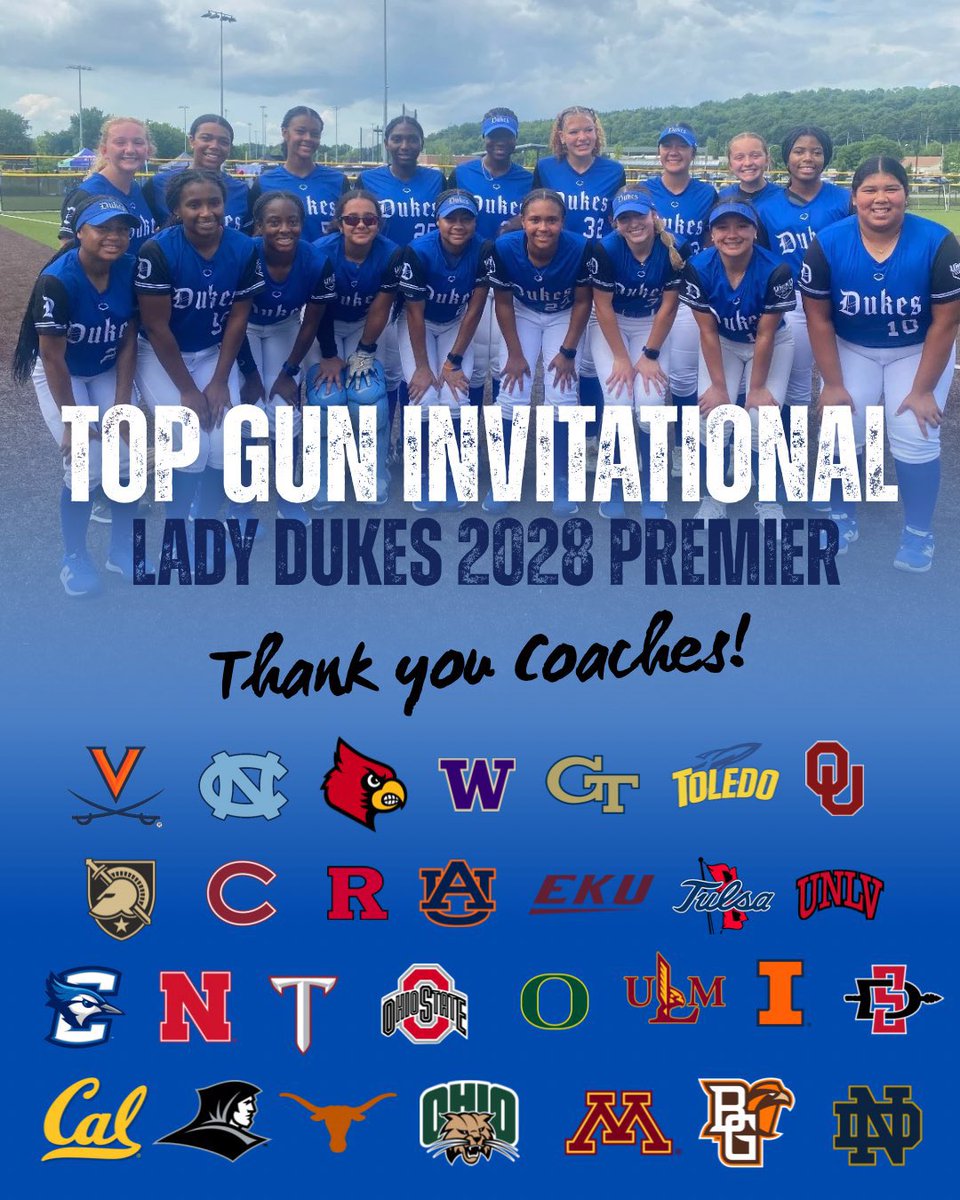 Taylor W (@taylor_823) on Twitter photo Thank you so much to all the coaches who took the time to watch @LadyDukes28Nat play at the #2025TopGunInvitational
Thank you <a href="/TopGunEvents/">Top Gun Events</a> for the invite to play in 16u Maverick!
#BlueMagic #Grateful #GrindNeverStops
<a href="/DDSBandEvents/">Diamond Direction</a> Thank you so much to all the coaches who took the time to watch @LadyDukes28Nat play at the #2025TopGunInvitational
Thank you <a href="/TopGunEvents/">Top Gun Events</a> for the invite to play in 16u Maverick!
#BlueMagic #Grateful #GrindNeverStops
<a href="/DDSBandEvents/">Diamond Direction</a>