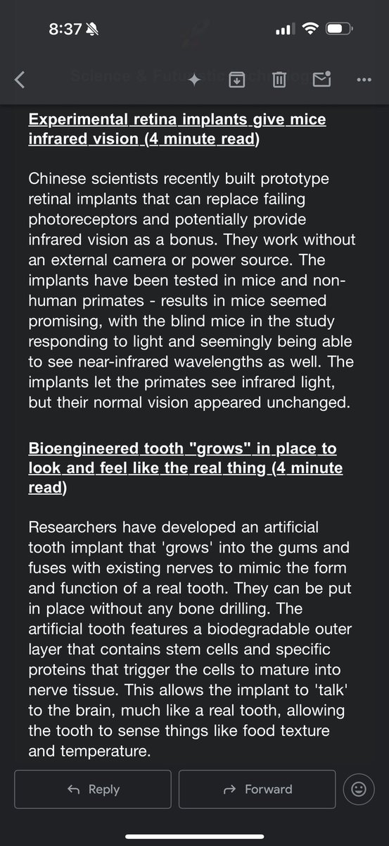 ebloch's tweet image. Two steps closer to Cyberpunk 2077
✅ Retinal infrared vision
✅ Regrow teeth on demand