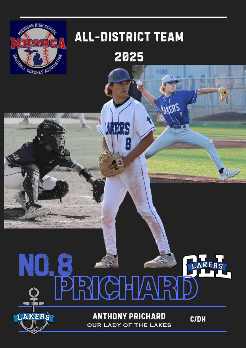 OLL Baseball (@baseball_oll) on Twitter photo Postseason Honors:
Congrats to Junior C/DH Anthony Prichard for earning MHSBCA All-District honors
<a href="/atpprichard/">Anthony Prichard</a>
<a href="/AthleticsOLL/">Our Lady of the Lakes Athletics</a> <a href="/OLLonline/">OLL Catholic School</a> Postseason Honors:
Congrats to Junior C/DH Anthony Prichard for earning MHSBCA All-District honors
<a href="/atpprichard/">Anthony Prichard</a>
<a href="/AthleticsOLL/">Our Lady of the Lakes Athletics</a> <a href="/OLLonline/">OLL Catholic School</a>