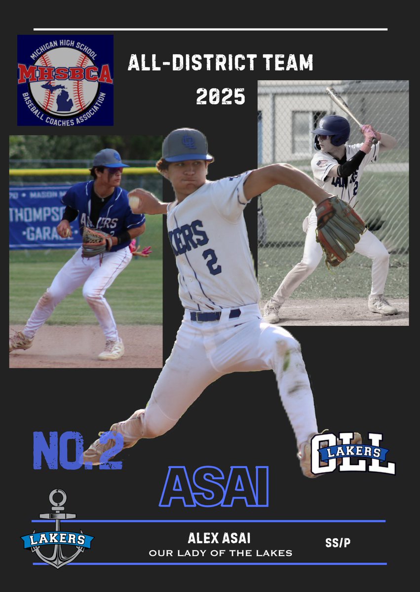 OLL Baseball (@baseball_oll) on Twitter photo Postseason Honors:
Congrats to Junior SS/P Alex Asai for earning MHSBCA All-District Team honors
<a href="/alex_asai2026/">Alex Asai</a> <a href="/AthleticsOLL/">Our Lady of the Lakes Athletics</a> <a href="/OLLonline/">OLL Catholic School</a> Postseason Honors:
Congrats to Junior SS/P Alex Asai for earning MHSBCA All-District Team honors
<a href="/alex_asai2026/">Alex Asai</a> <a href="/AthleticsOLL/">Our Lady of the Lakes Athletics</a> <a href="/OLLonline/">OLL Catholic School</a>