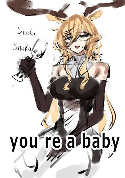 ガラガラを振るヴィヴィアナさん 