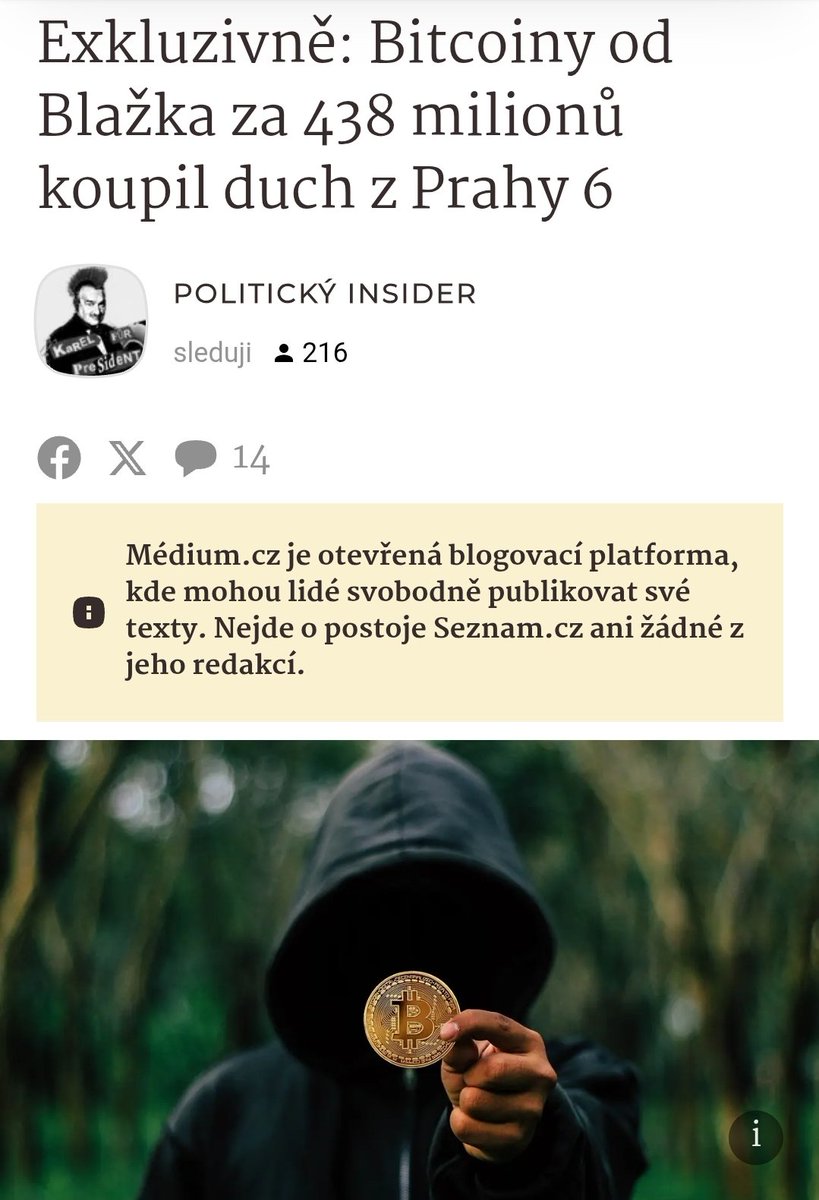 Tak tu máme asi nového strejdu Vika.
Neznámý člověk z Prahy 6 měl v kasičce 438 milionů, bitcoiny navíc od státu koupil se slevou 13%.
Jaktože se kolem <a href="/ODScz/">ODS</a>
vždy dějí takové skvělé obchody?