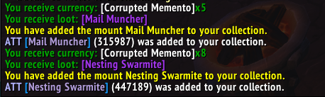 Kaelanore's tweet photo. Mail Muncher and Swarmite in the same run right next to each other https://t.co/OOVYqPQzYm