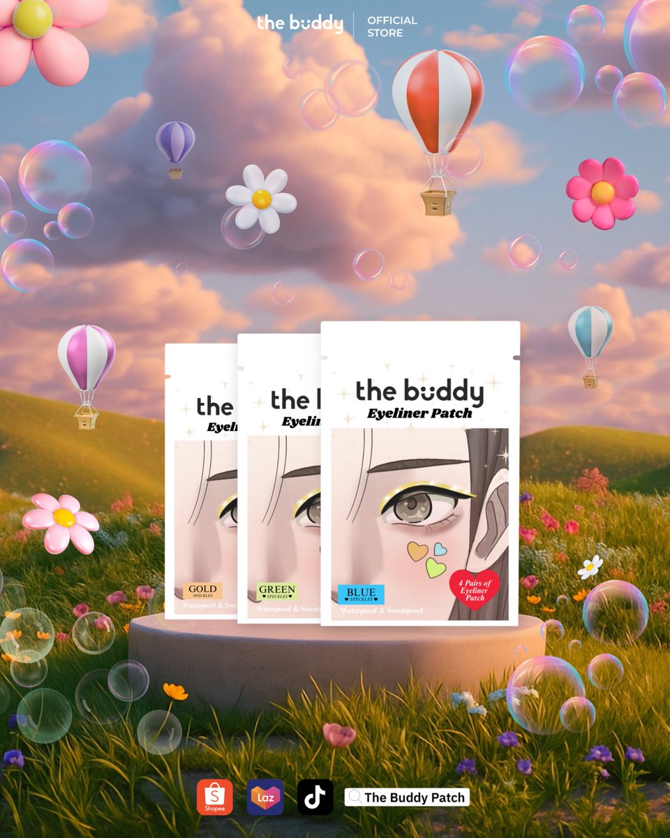 TheBuddyPatchTH's tweet image. ✨ เปลี่ยนลุคตาให้ปังในพริบตา!
The Buddy Eyeliner Patch แค่แปะก็ติด ไม่ต้องพึ่งสกิลแต่งหน้า 💫
✔ กันน้ำ ✔ กันเหงื่อ ✔ ลุคเป๊ะทุกสถานการณ์
3 สีใหม่! 💛Gold 💚Green 💙Blue
พร้อมให้สนุกกับทุกวันของคุณ 🌼🌈

#TheBuddyPatch #EyelinerPatch #ลุคปังติดทน #MakeupHack