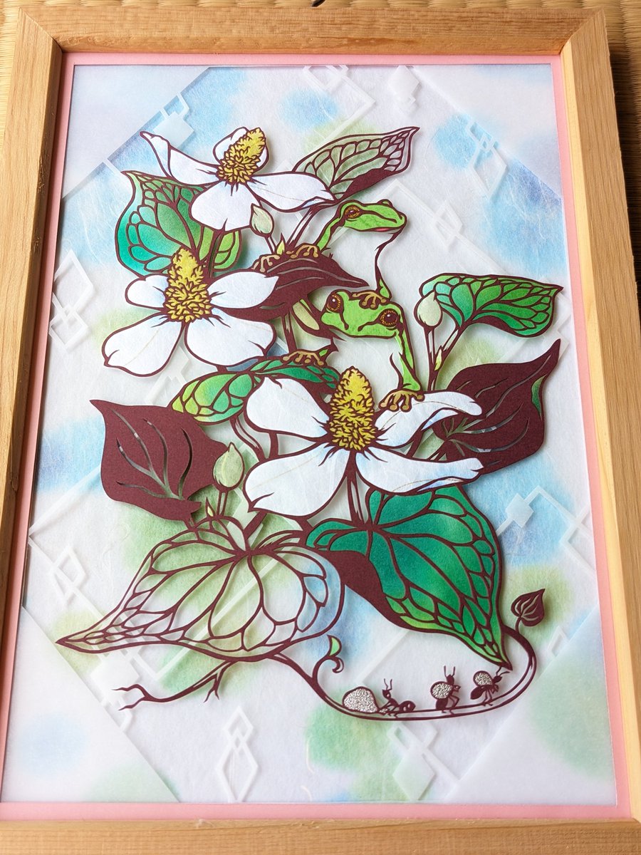 #梅雨を彩るSNS展示会
#切り絵
カエル好きです