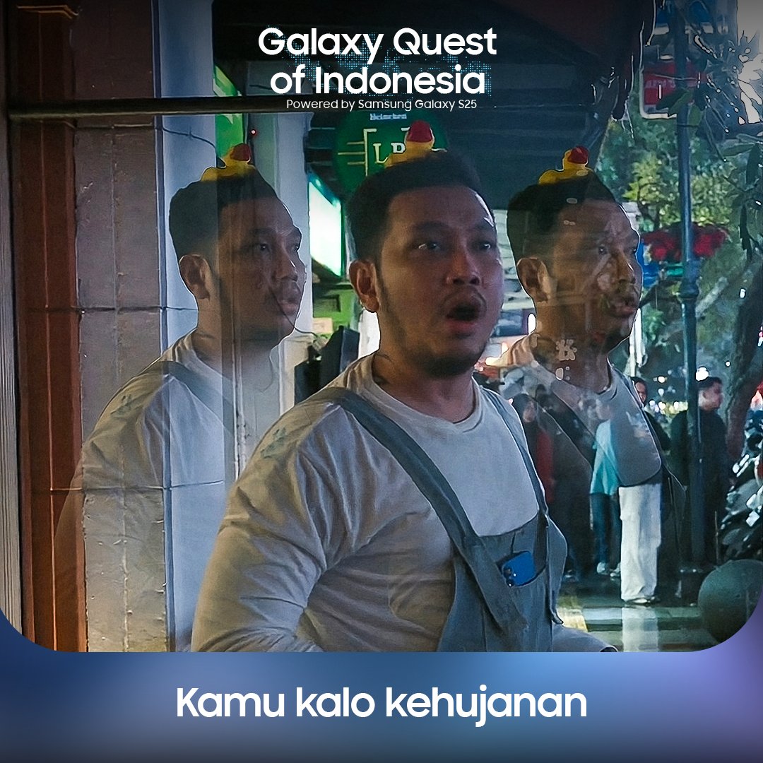 Kalo lagi hujan emang banyak nyamuk ya!🦟

Hahaha kira-kira apa ya yang ada di pikiran Agung saat ini? 👀

RT, like, share &amp; reply sebanyak-banyaknya jawaban ter-kreatif kamu! Tonton kelanjutannya eksklusif hanya di Vidio! smsng.co/GalaxyQuestofI…

#ItsGalaxyS25 #GalaxyS25