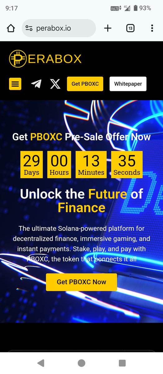Peraboxio's tweet photo. 🚀 $PBOXC PRESALE 🔥
Buy now: https://t.co/R1NprJvk4c
Pay in: SOLANA LTC DOGE and TRON #CryptoNews #Airdrops #CryptoCommunity #DeFiSolutions #CryptoPresale #Solana #cryptoinves https://t.co/GjRDxCkJAe
