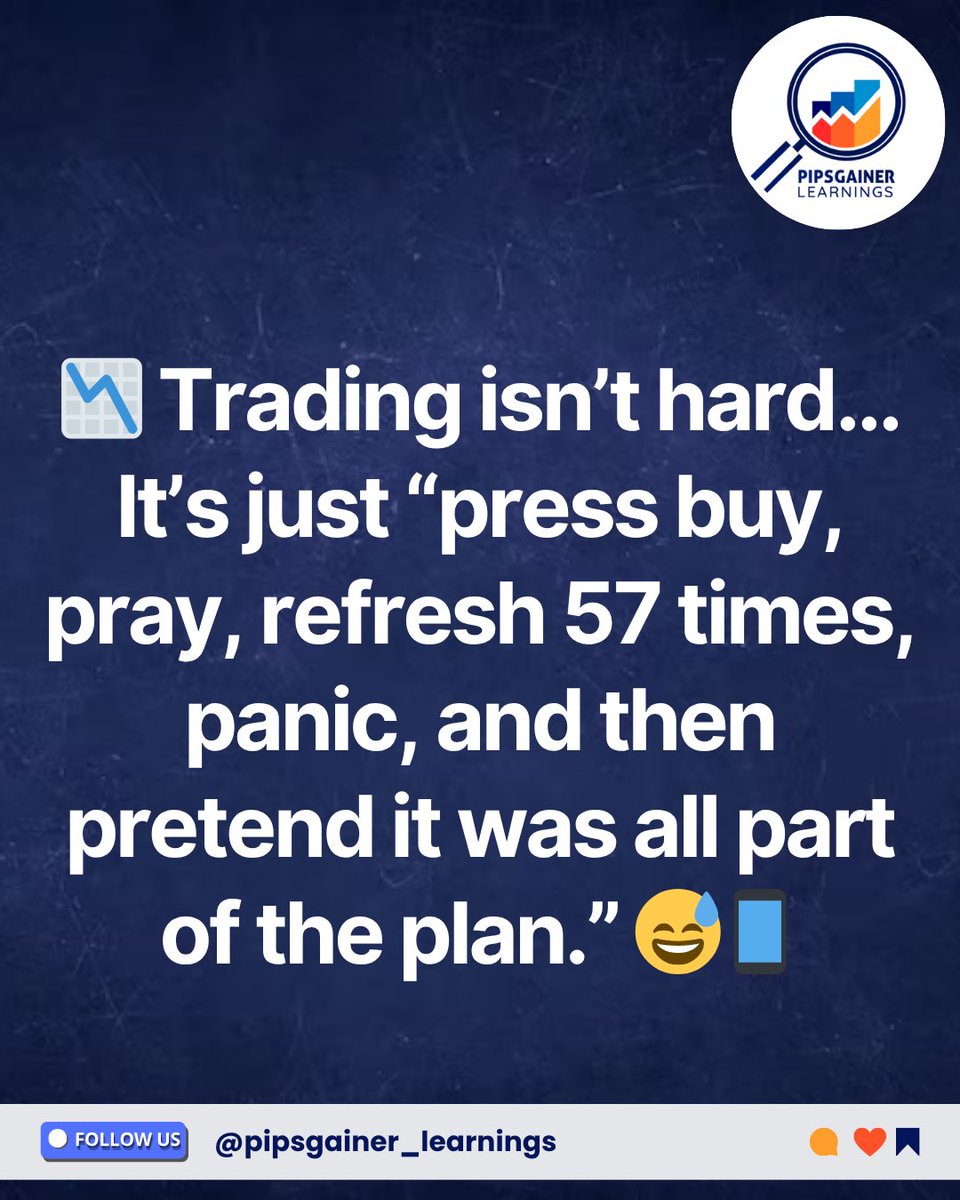 PipsgainerL's tweet image. Sound familiar?
Let’s stop trading on hope and start trading with strategy. 💡
📊 Join PipsGainer’s community for real signals, real results.

👇 Tap to enter the smart trader zone:
chat.whatsapp.com/E0VK0TSmVxy7Az…

#ForexLife #RelatableTrader #PipsGainer #ForexJourney…