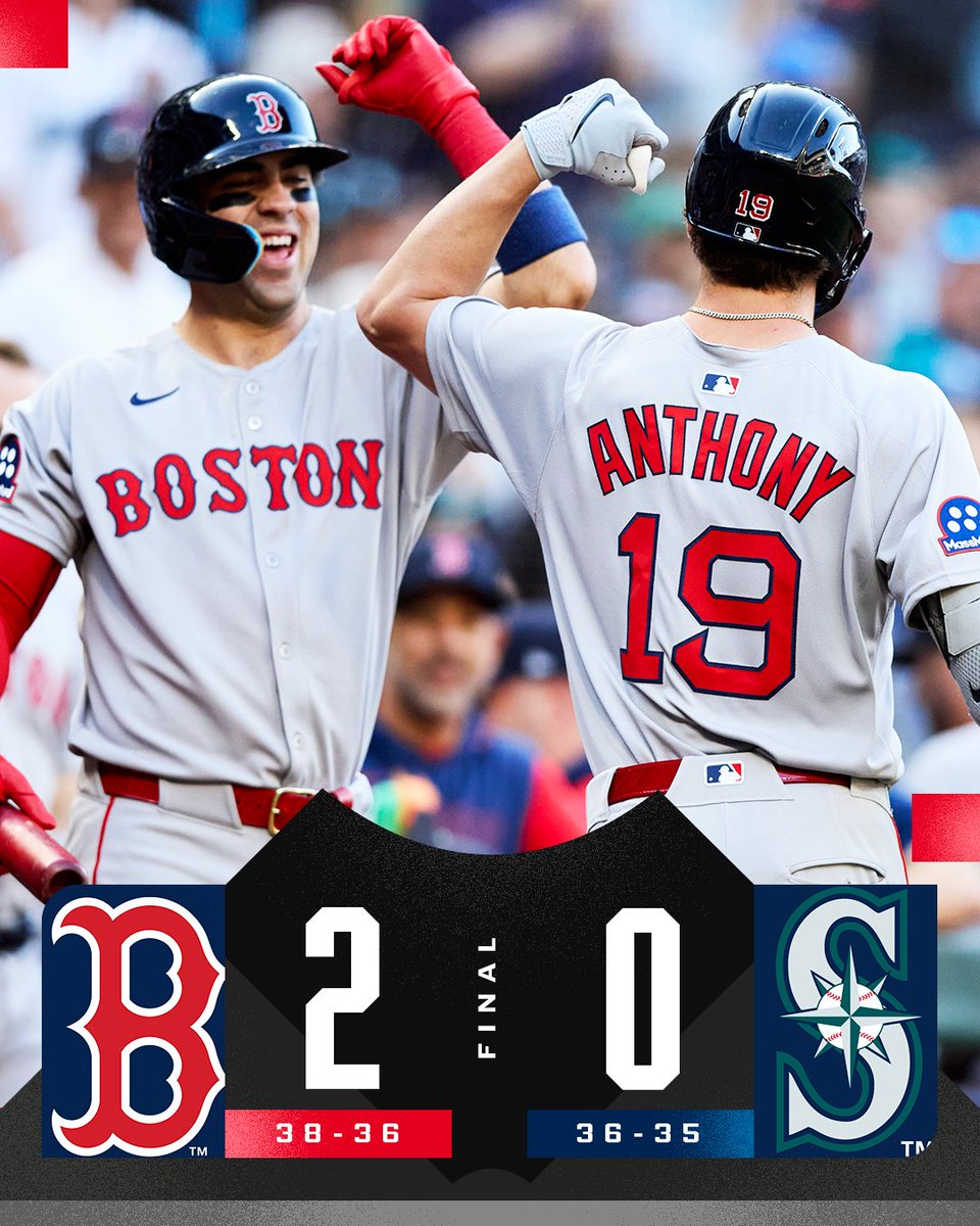 MLB's tweet photo. Roman Anthony hits his first career homer and the @RedSox shut out the Mariners. https://t.co/Wryt4D7rII