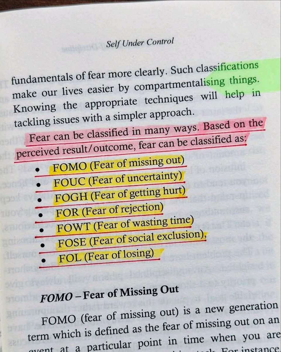 Fear Can Be Classified:

📖: "Self Under Control" by Abhilash CS