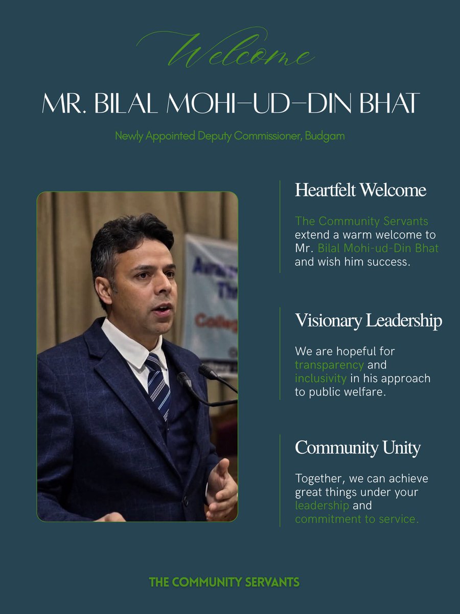 acc_tcs's tweet image. New leadership brings new responsibilities. We look forward to a future of dedication, fairness, and meaningful progress in Budgam.
@DrBilalbhatIAS 

#TheCommunityServants #Budgam #DC
