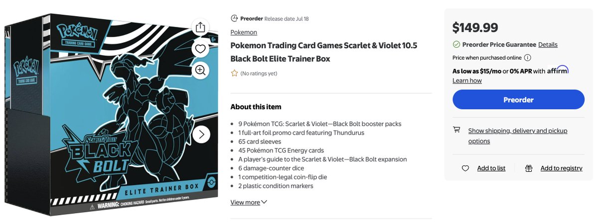 msrp for pokemon booster pack Pokémon Scarlet & Violet Black Bolt Booster Bundle main image 0