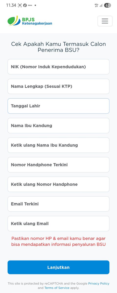 Dede_ukeey20's tweet photo. @BPJSTKinfo min...knapa ga bisa masukin tgl lahir sementara yg lainnya bisa diisi setiap kolom nya? https://t.co/bWw8tWFSNv