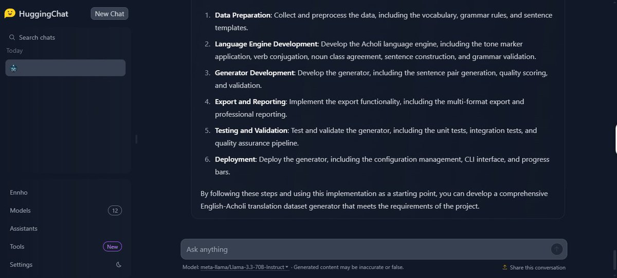 707_Roi's tweet image. Day 17 of ALX AI Starter Kit Program!

Explored HuggingChat, GroqChat, and Le Chat.

HuggingChat is flexible and customizable, GroqChat is blazing fast, and Le Chat processes quickly.

Each offers unique strengths!

#ALX_AiSK #HuggingChat #GroqChat #LeChat