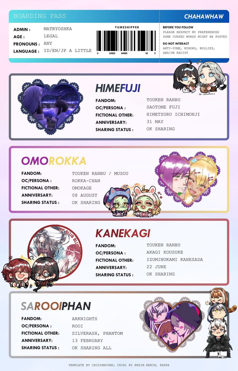 chahawhaw's tweet image. 📌
Yume account
heavy rt fanart/yume
Rarely interact due to irl stuffs