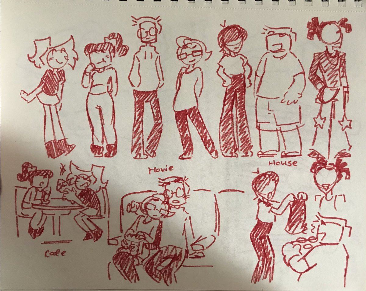 VeryBerryTired's tweet image. I think I found my artstyle… Anyways small photodump of some of my ocs (imagine going into hiatus again) #originalcharacterart #sketchbook #wip #comic #art #artstyle